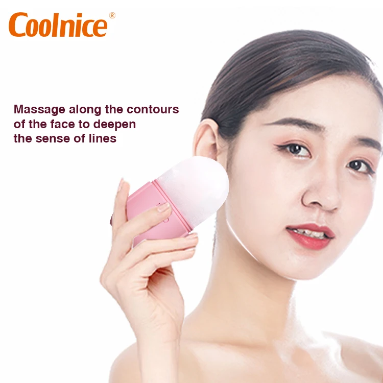 Newly designed compact lifting skin cooling and soothing silicone portable popsicle ice face ball massage roller