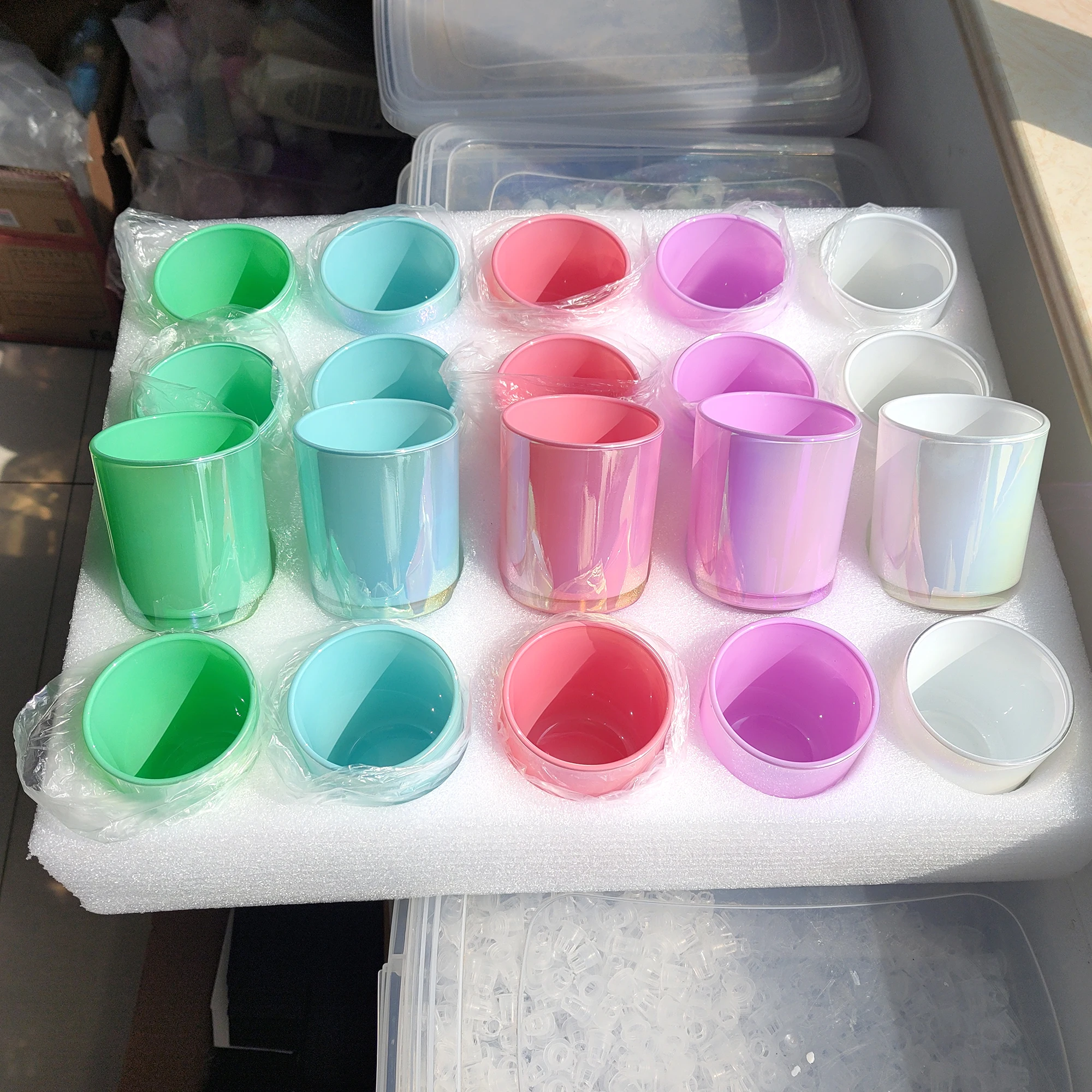 Пустая Радужная банка для свечей