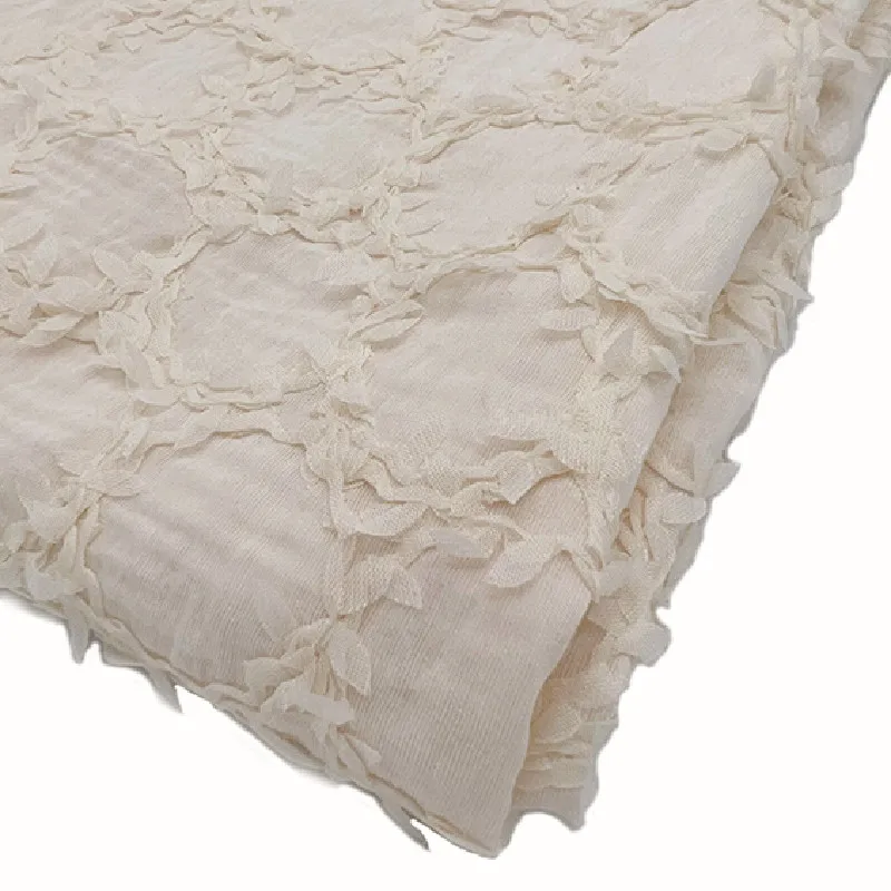 2022 new style cheap women wedding evening dress embroidery floral fabric tulle 3D flower embroidery fabric