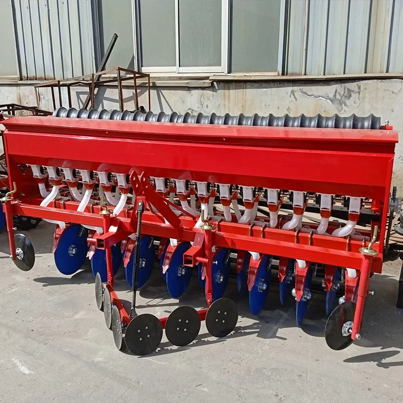 High Efficiency Four Wheel Tractor Mounted Farm Wheat Dry Rice Grass Seed Planter Machine