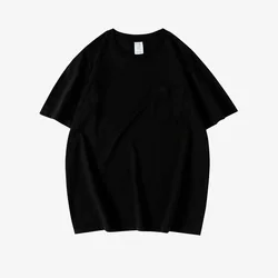 Heavyweight Pocket Short Sleeve Japanese Solid T-shirt For Men And Women
