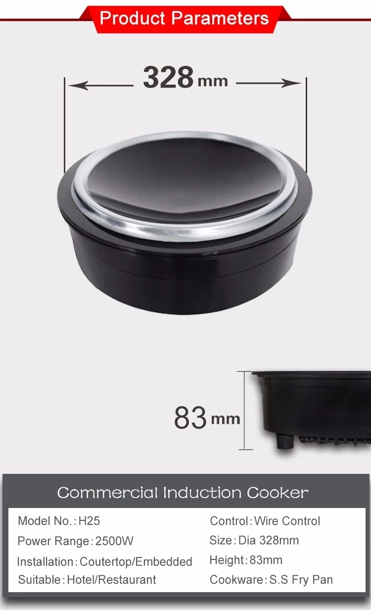 Foshan Supplier Concave Commercial Induction Wok Cooker For Restaurants Kitchen and Buffet Warmer Function