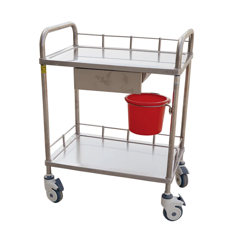 Medical Cart 2-Tier 304 Stainless Steel 304 Stainless Steel Customized For Carts