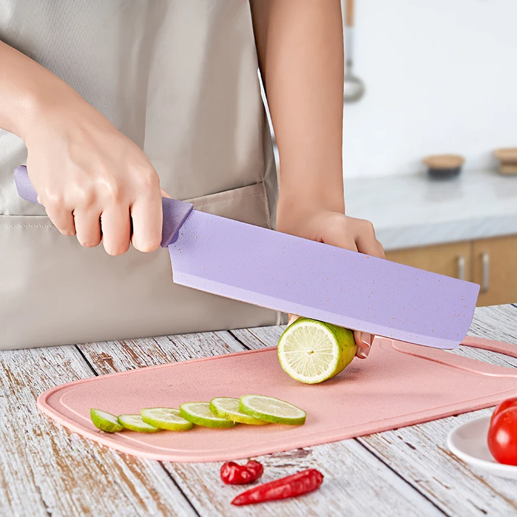 Пшеничная солома пастельного цвета набор кухонных ножей 6 штук из нержавеющей стали керамический кухонный нож набор ножницы Фруктовый нож набор