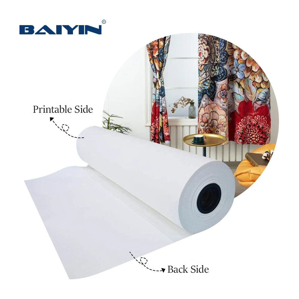 Baiyin Manufacturers Custom 45gsm 60gsm Dye 1.6m Printed Sublimation Roll Transfer Paper Sublimation Paper Roll for Sublimation