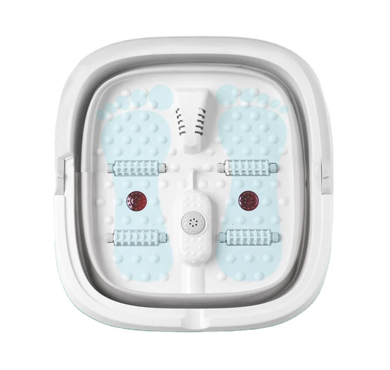 2024 New Blood Circulation Massage Device Roll Shiatsu Washing Soak Foldable Pedicure Products Foot Bath Spa Massager