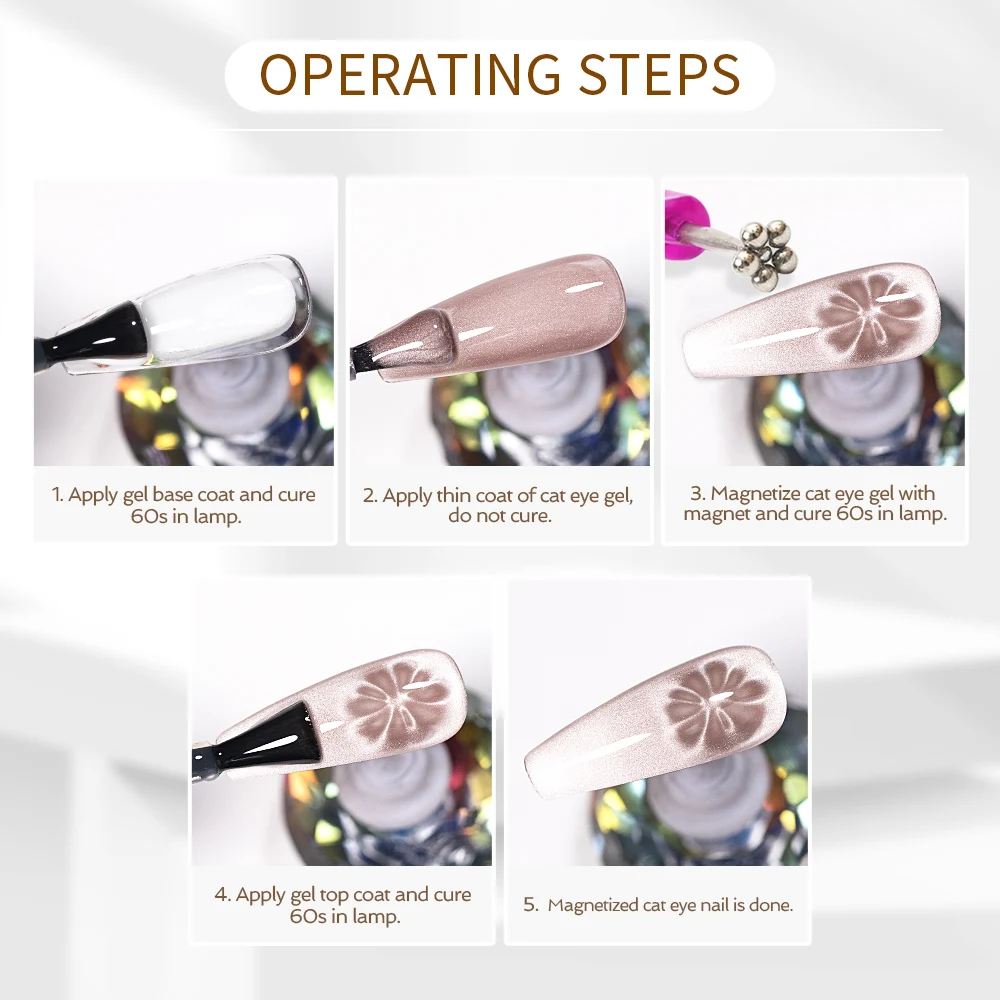 Blueyes Free Sample Make Your Logo Moonlight Ceramic Cateye Gel Polish 50 Colors Cat Eye Gel Cat Eye Magnetic Nail Gel Polish