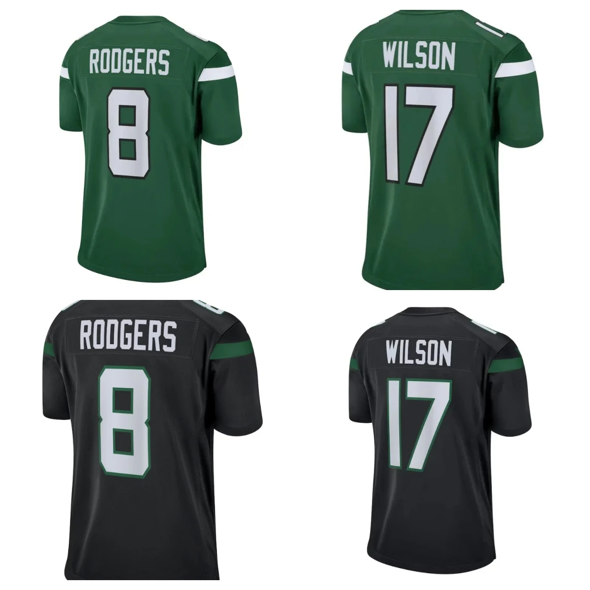 Лучшее качество #8 Aaron RODGERS #17 Garrett WILSON #11 Denzel MIMS Green Player майка для американского футбола
