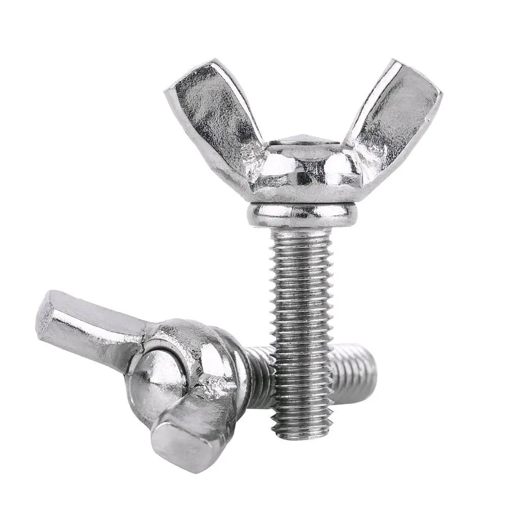Fast Shipping M4 M5 M6 M8 M10 M12 DIN316 304 A2-70 Stainless Steel Hand Tighten Bolt Butterfly Wing Hand Tighten Butterfly Bolt