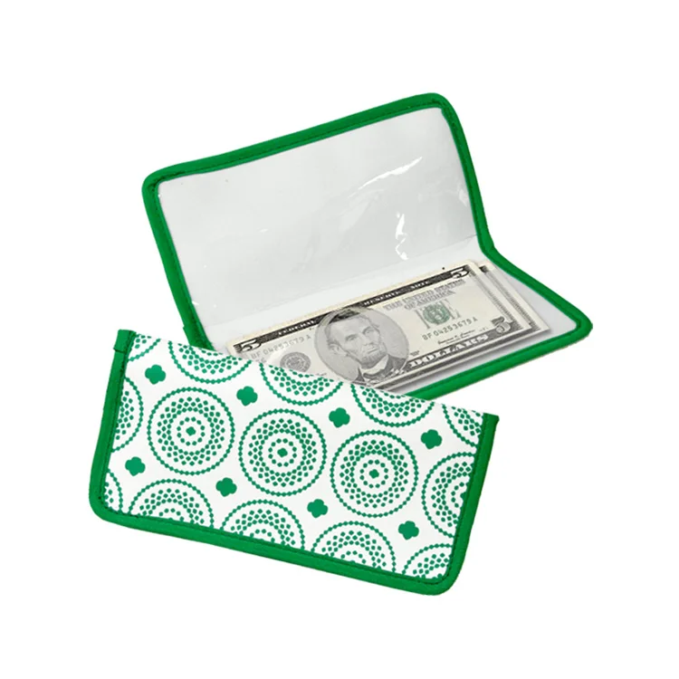 Складной кошелек из нейлона 70 D Imperial-идеально подходит для купонов наличных с прозрачными виниловыми карманами обеих