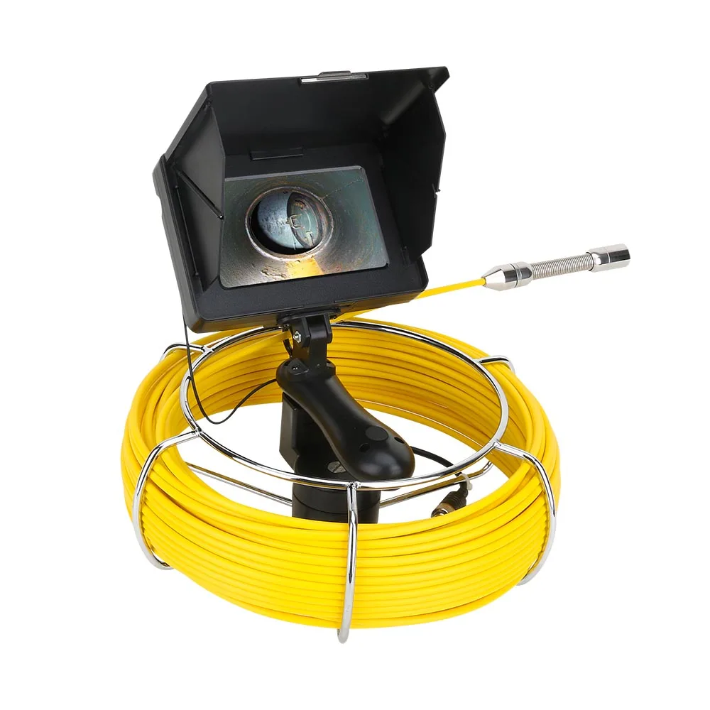 5inch 17mm 10-50m Handheld Industrial IP68 Waterproof Drain Inspection System 1200 TVL Pipe Sewer Video camera  with 8pcs lights