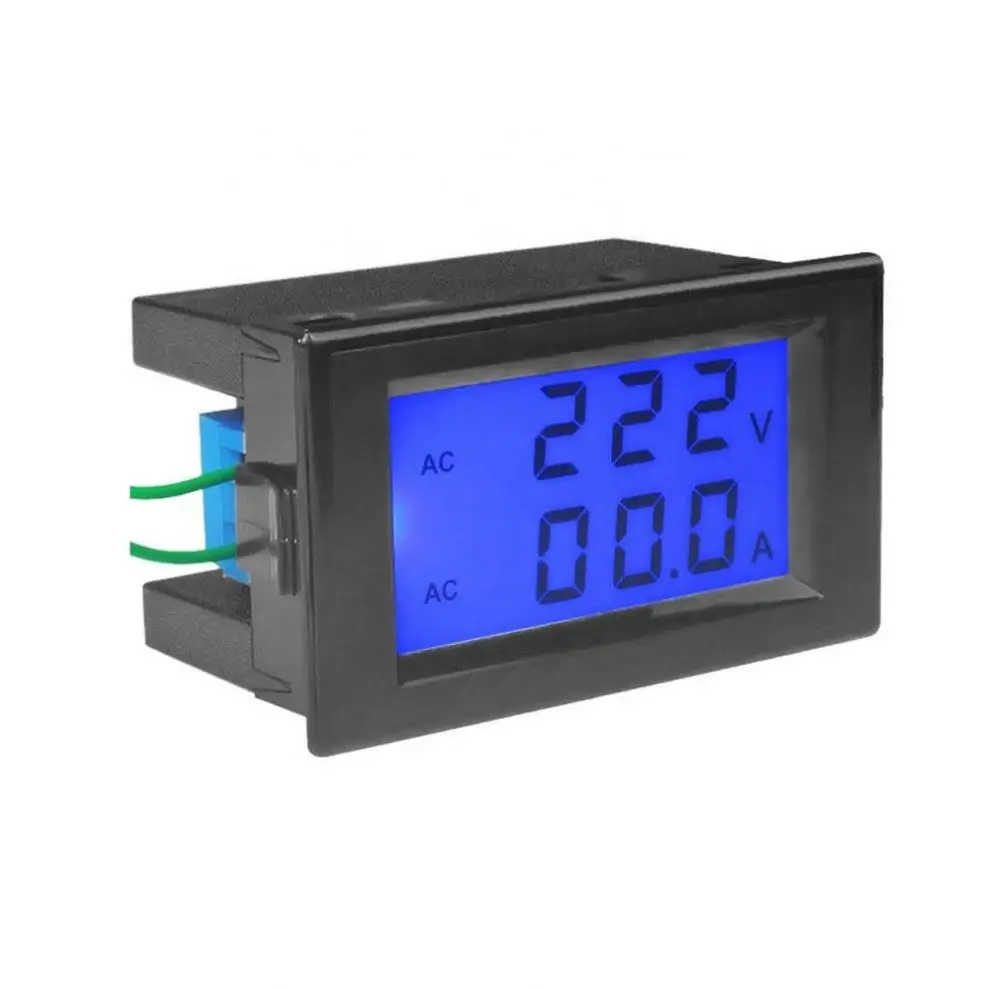 Digital AC Voltmeter Ammeter AC 80-300V 100A Amp Volt Panel Meter Voltage Current Amp Monitor 110V 220V LCD Dual Display