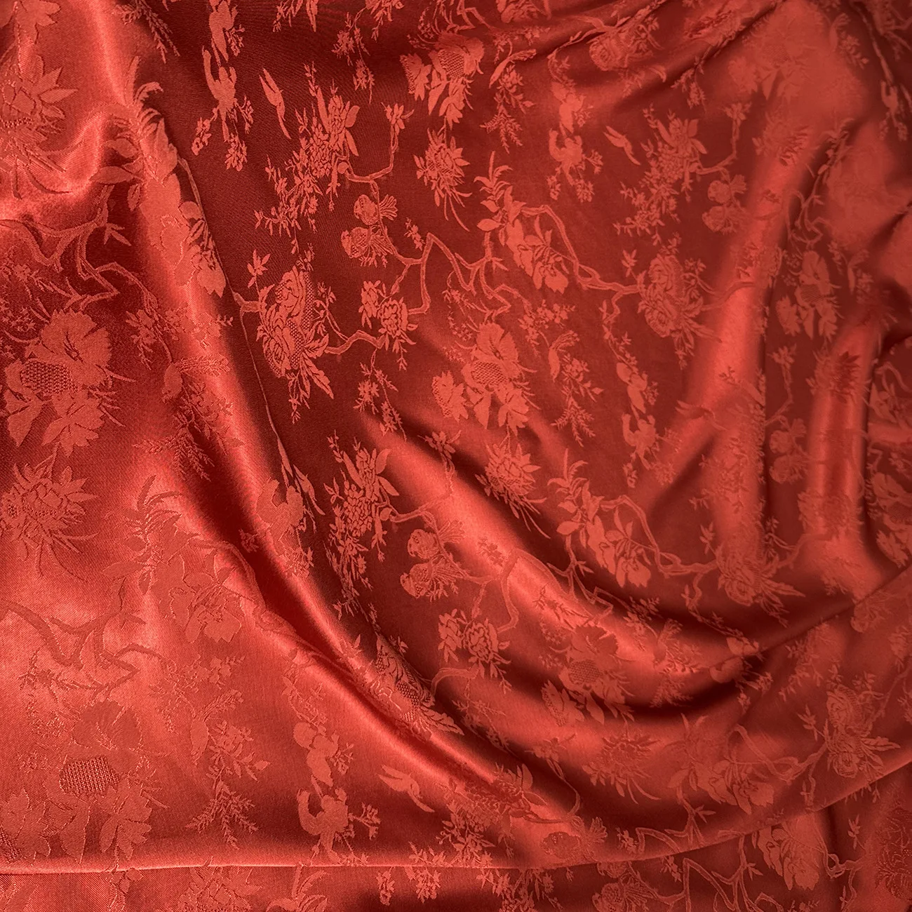 Fabric Supplier Floral Design Textiles100% Polyester Woven Brocade Satin Jacquard Fabric For dress