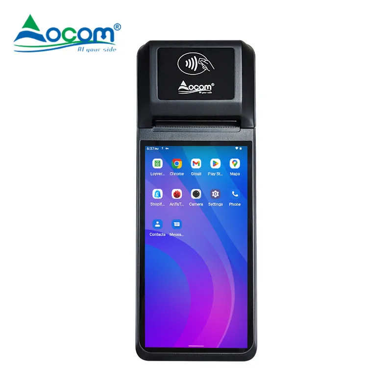 POS-T2 PRO OCOM 5 99 дюймов Android 12 портативный POS-терминал с 58 мм тепловым чековым принтером