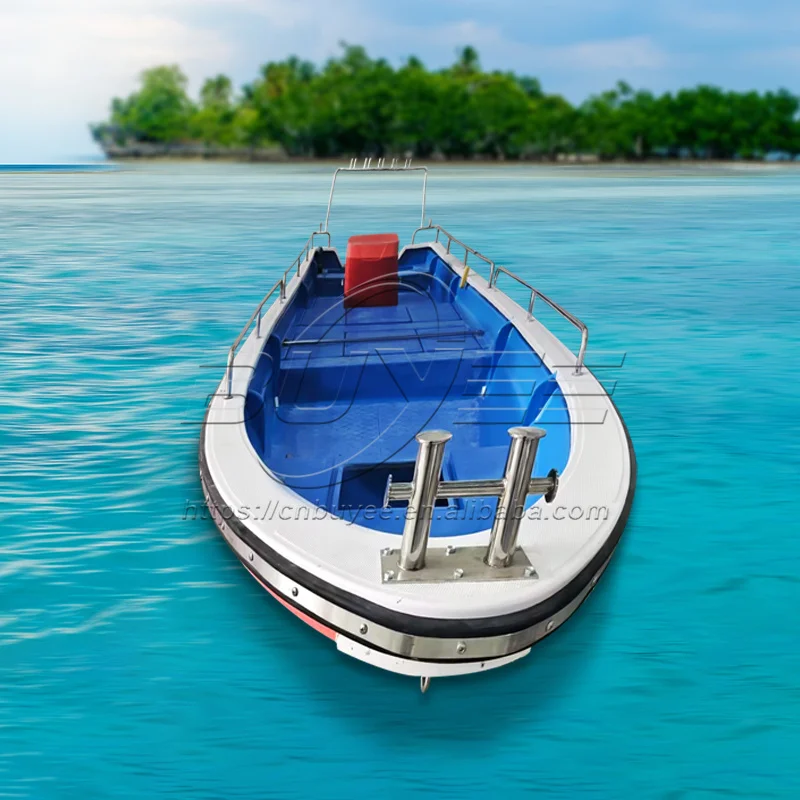 Factory direct sale stable sport cheap 22FT fiberglass fishing boats 5 person open cabin leisure yacht