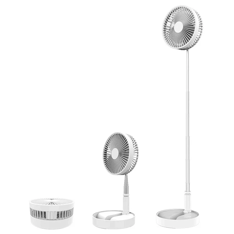 Adjustable Desktop Cooling Floor Folding Telescopic Table Fan 7200mah Kc Battery Usb Rechargeable Air Cooling Standing Fans