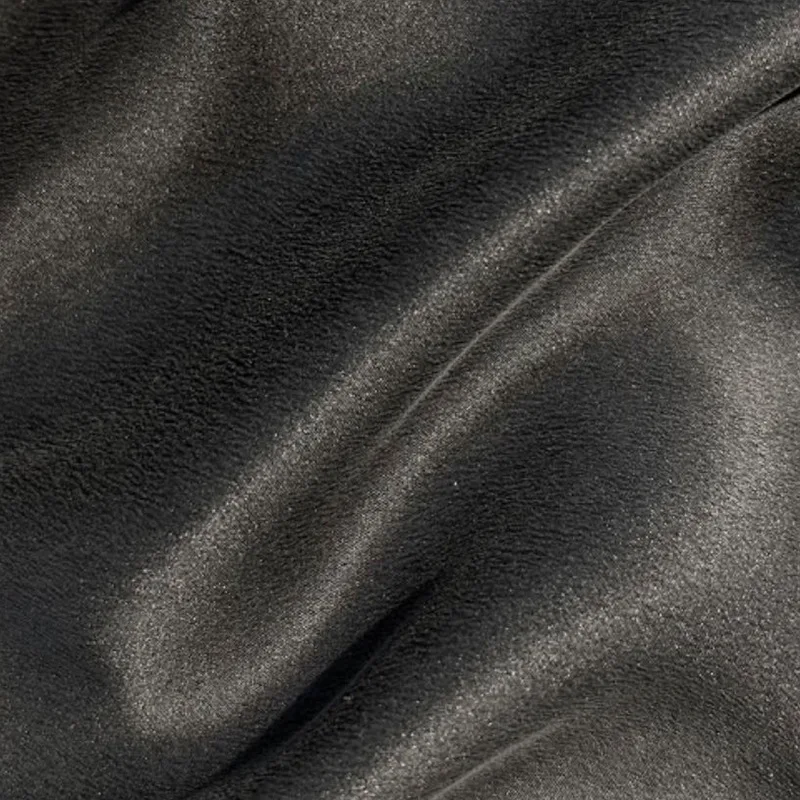 Black 97% Silk 3% Spandex 16mm Spring Elastic Satin Dyeing Solid Clothing Fabric Silkworm Fabrics for Women Dress Wedding