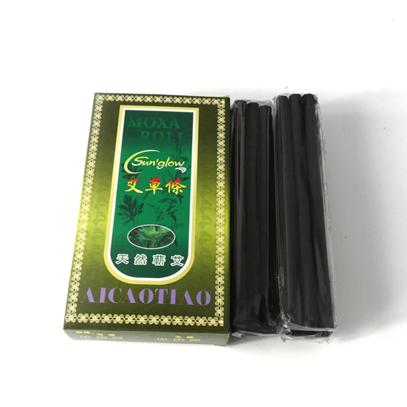 10Pcs/box Micro Smoke Moxa Sticks Mugwort Smokeless Roll Warm Acupuncture Massage Therapy Chinese Medicine Health Care