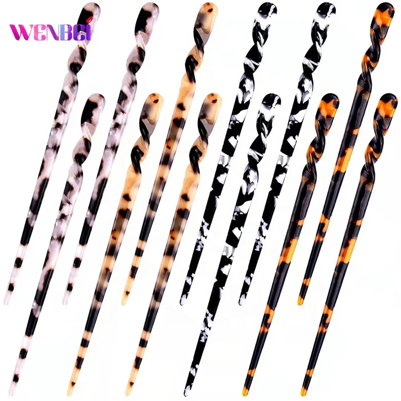 17.5CM Vintage Acetate Chinese Hair Pin Stick Chopsticks Hair Accessory Chop Sticks for Hair