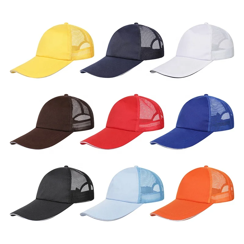 custom men snap back mesh caps foam plain panel trucker hats