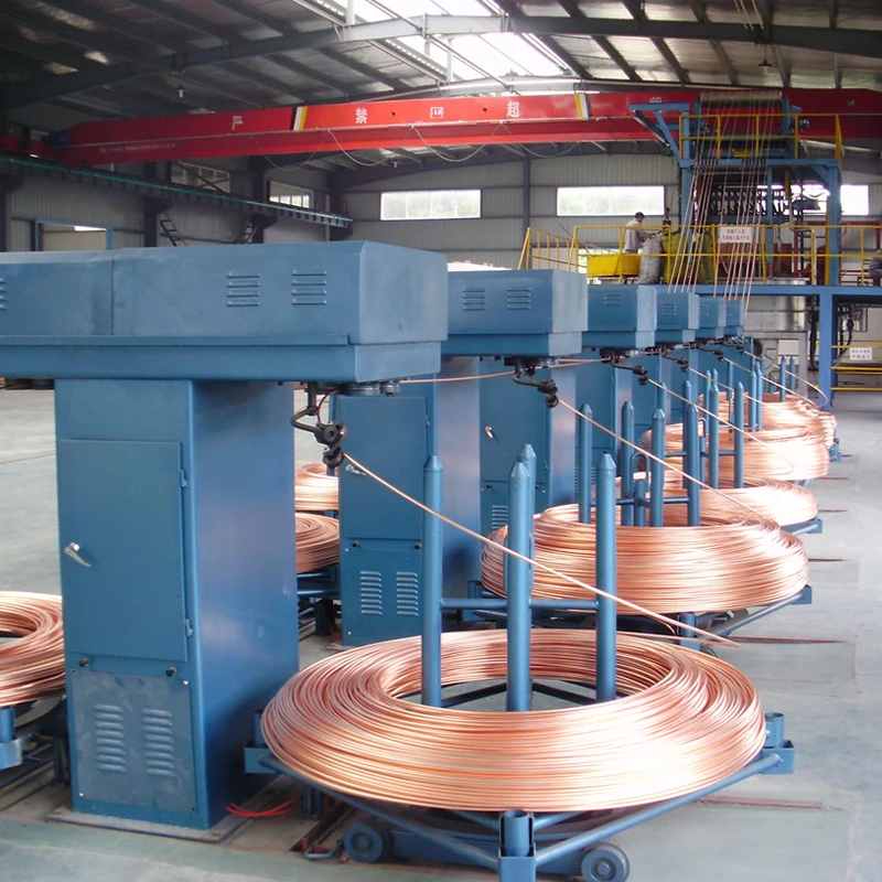 scrap copper to oxygen free copper rod upwards continuous casting production line