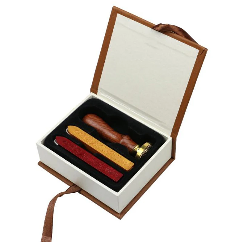 Seal Sealing Wax Set Stick Stamp DIY Office Gift Wedding Decoration Resin Paper Brass Copper Gold Fountain Customized Gift Box