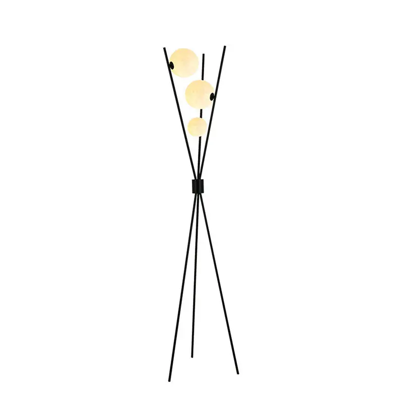 Modern designer luxury minimalist wrought iron tripod floor lamp indoor lighting 3 glass ball floor lamp