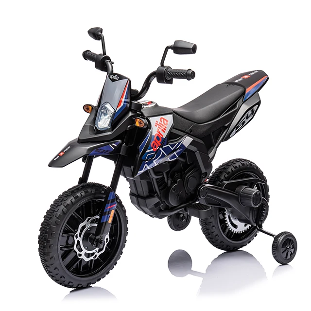 Лицензированные электрические мотоциклы Aprilia 12 В большого размера с двумя колесами детская машинка для катания детский мотоцикл