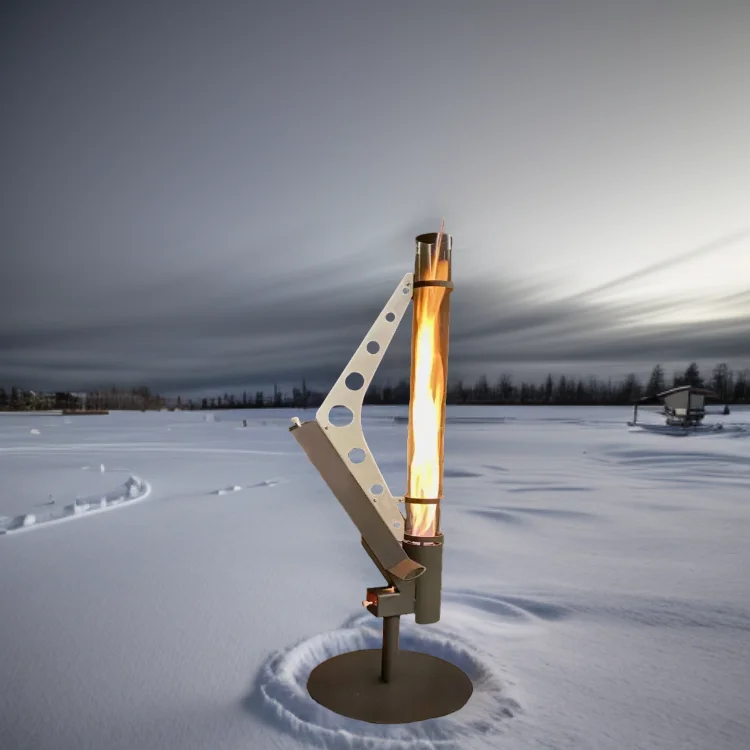 Outdoor Patio Heaters Wood Pellet Fireplace Stove with Torch Kit Fire Glass Tube