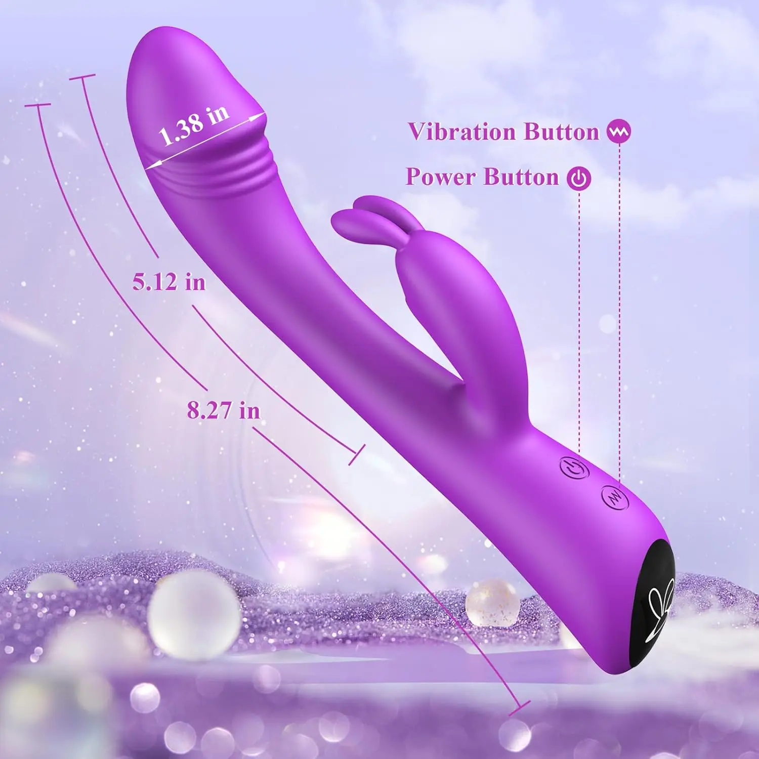 Women Sex Toys Rabbit Women G Spot Vibrating Dildo Clitoral Nipple Stimulation with 9 Vibration Modes Waterproof Quiet Personal