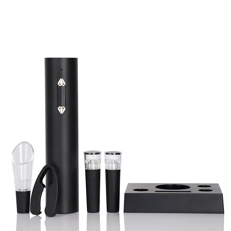 2024 New Arrival Electric Wine Opener 5 in 1 Wine Corkscrew Opener Gift Set With Storage Base