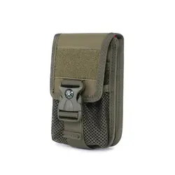 Tactical double layer phone pouch with compass buckle tactical belt Pouch molle outdoor small phone bag