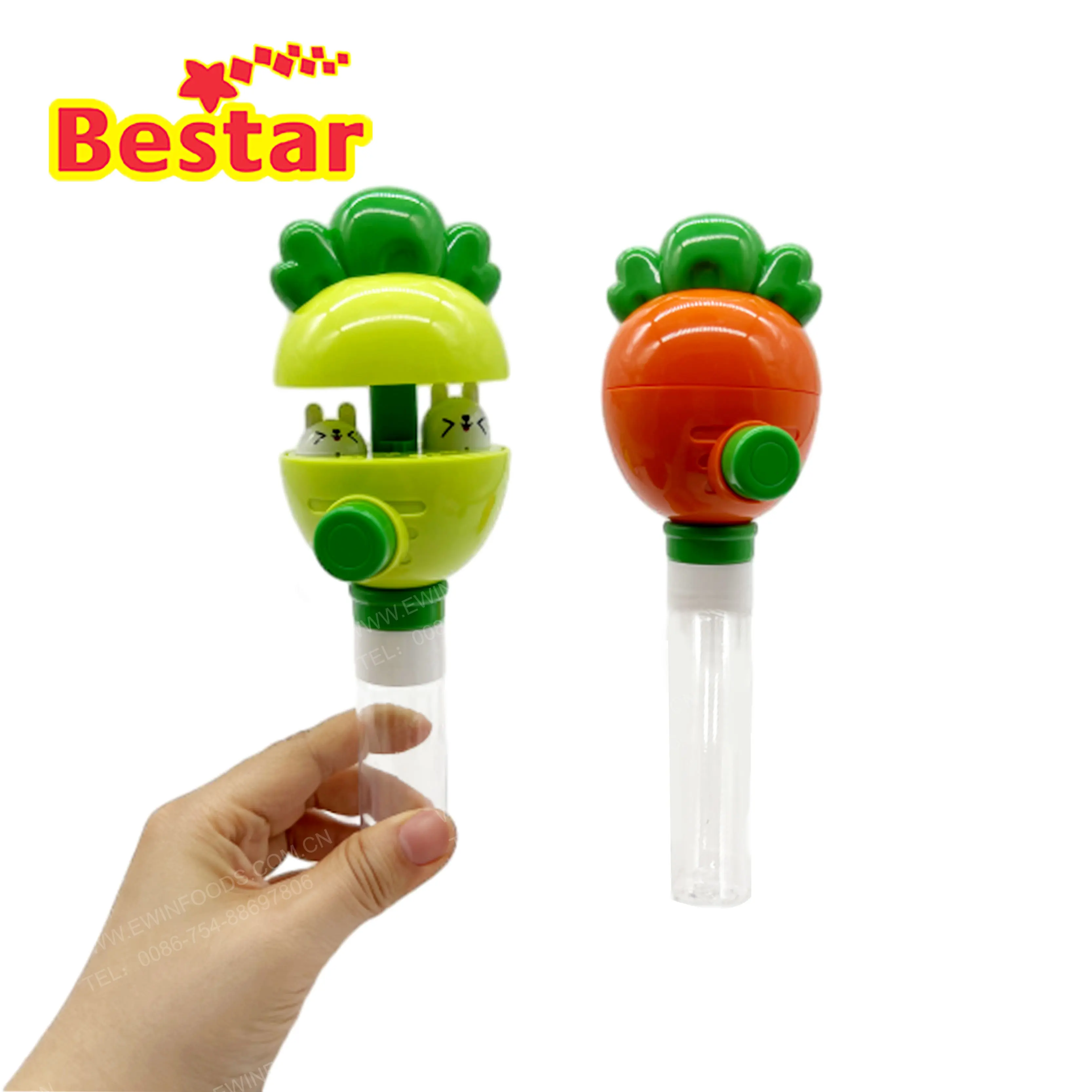 OEM Candy manufacturers Funny Filling Candies Cartoon Bear TV & carrot Surprise Empty Candy Toys For Children