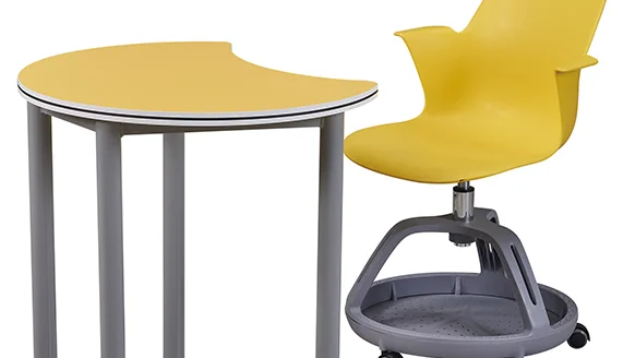 Стол в форме Луны со стулом, комбинированные стулья для учебных пособий