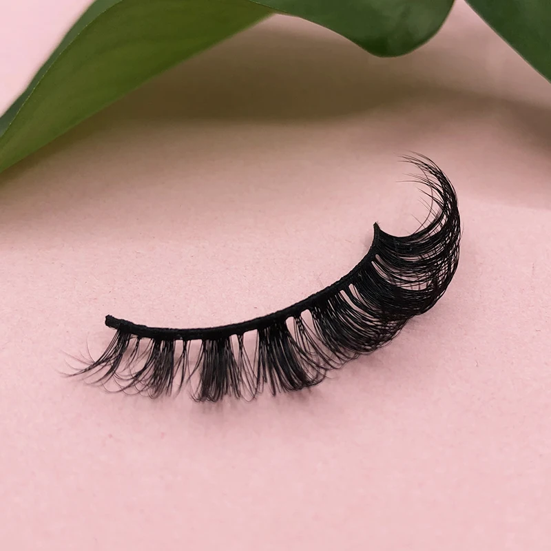 vegan synthetic hair full strip eyelash d curl russian D Curl lashes fluffy natural with private label eyelashes box packaging