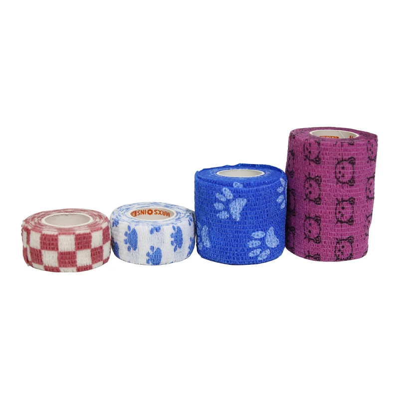 self-adhesive cohesive medical vet wrap bandage waterproof yoga skin-friendly cotton bandage