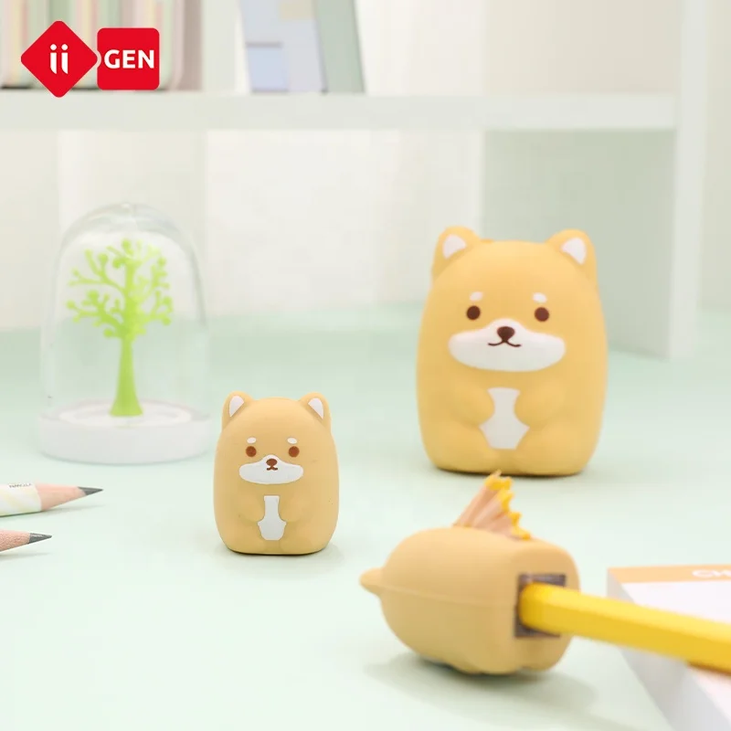 IIGEN creative cartoon shiba silicone sharpener student school fun sharpener and sharpener for children