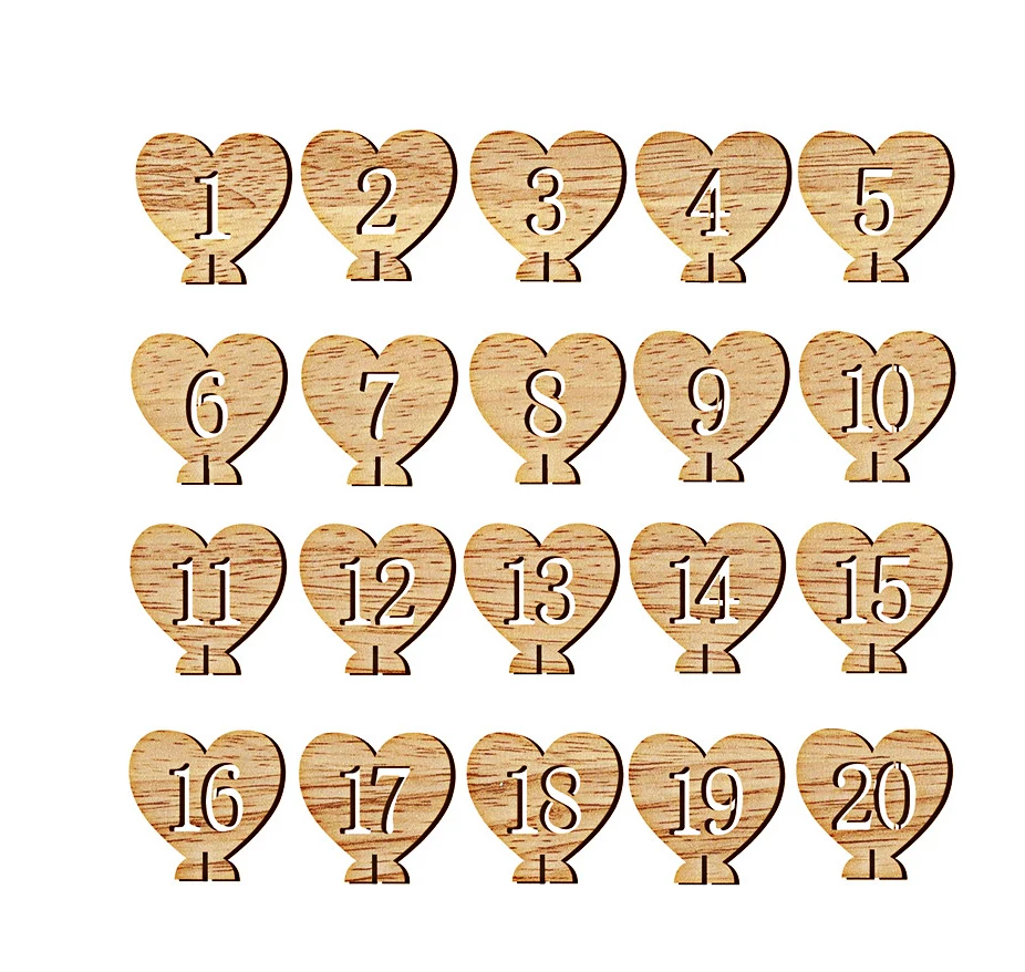 Wooden Hollow freestanding  place card sighs wood table number holder wedding decoration table number stands