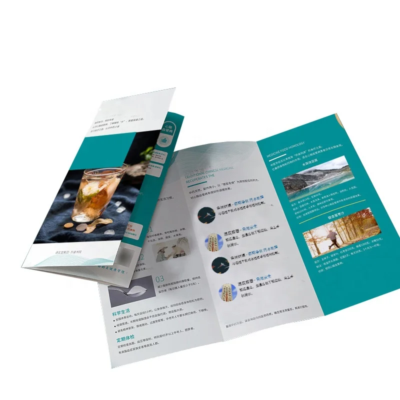 Custom Flyers Printing Service High Quality Catalog Folding Leaflet Brochure on Art Paper