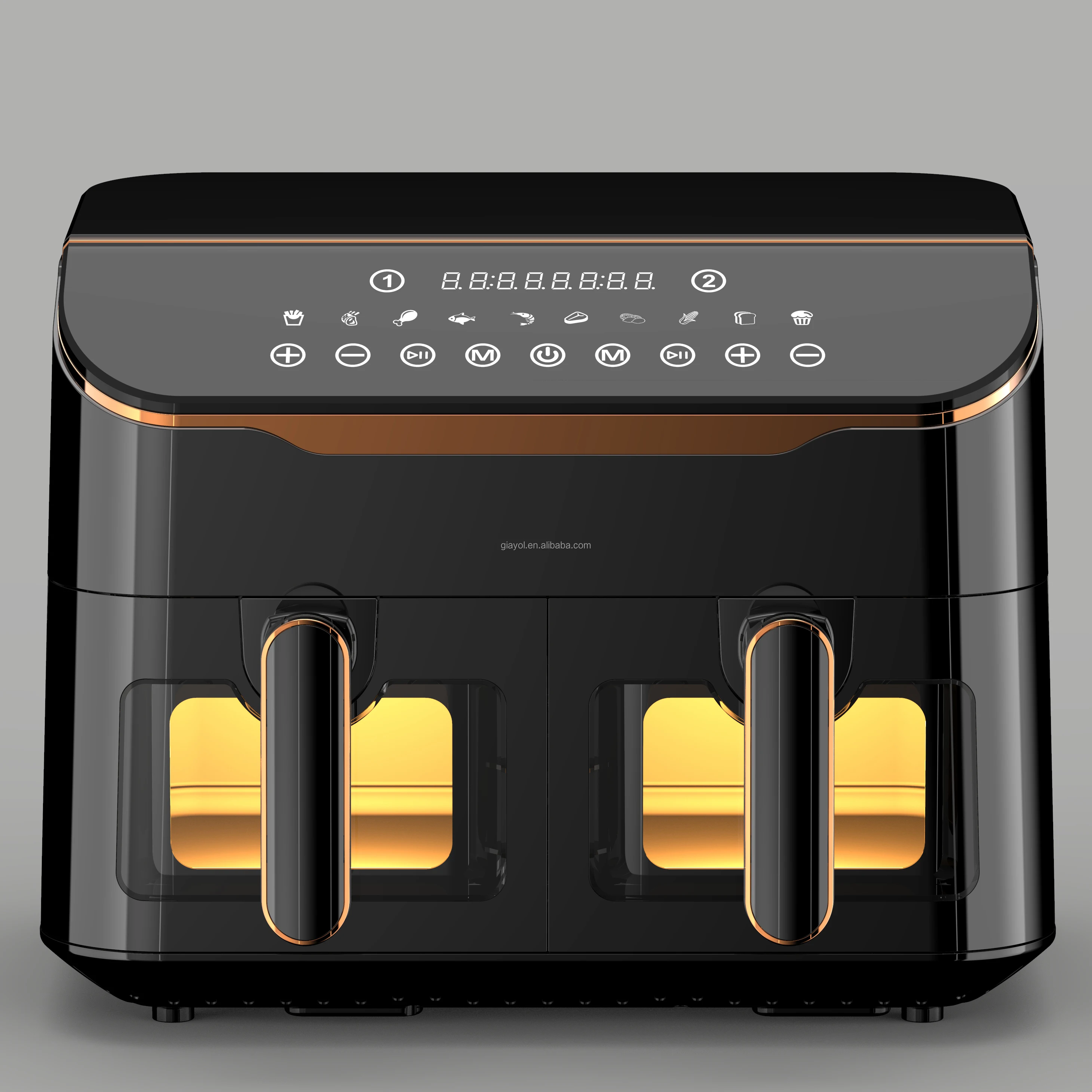 2023GIAYOL NEW 8.5L Stainless Steel Galvanized Metal inner Cavity 6.8L 8L 9L12L Electric digital visible Air Fryers with basket