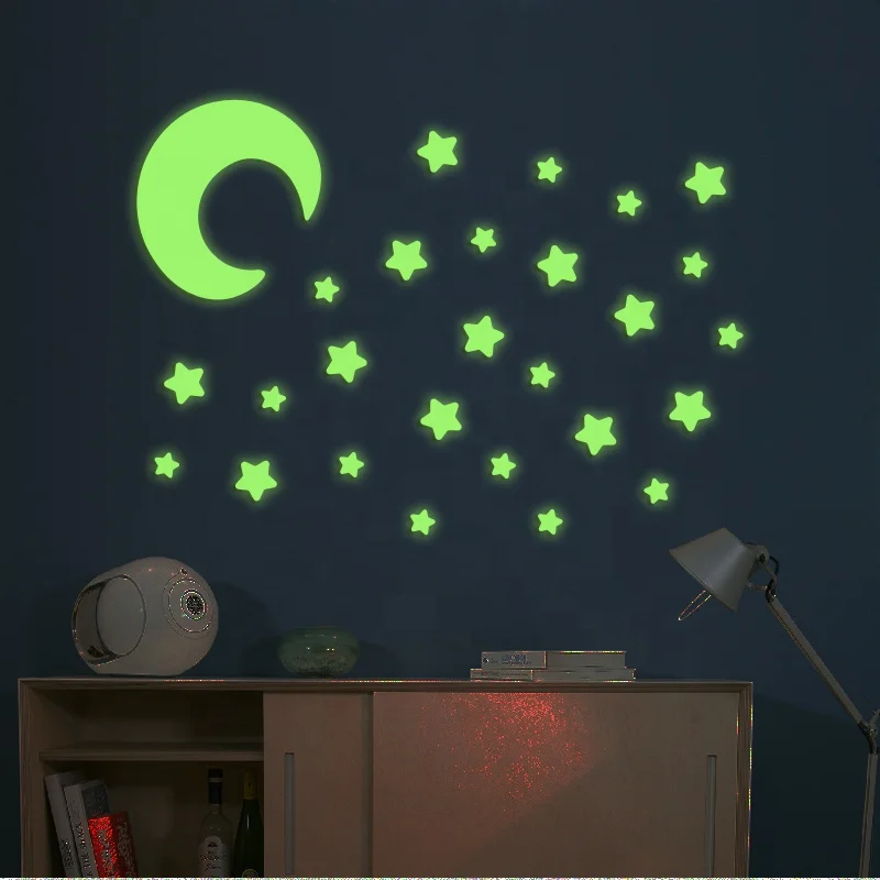 Hot Selling 3D Home Decoration Promotion SGS test sticker Custom Children Room Wall Decor Sticker Paper Glow in The Dark Stars