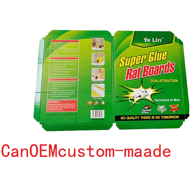 OEM factory hot sale free sample fast delivery mouse rodent glue trap with peanut scent cardboard mouse glue traps