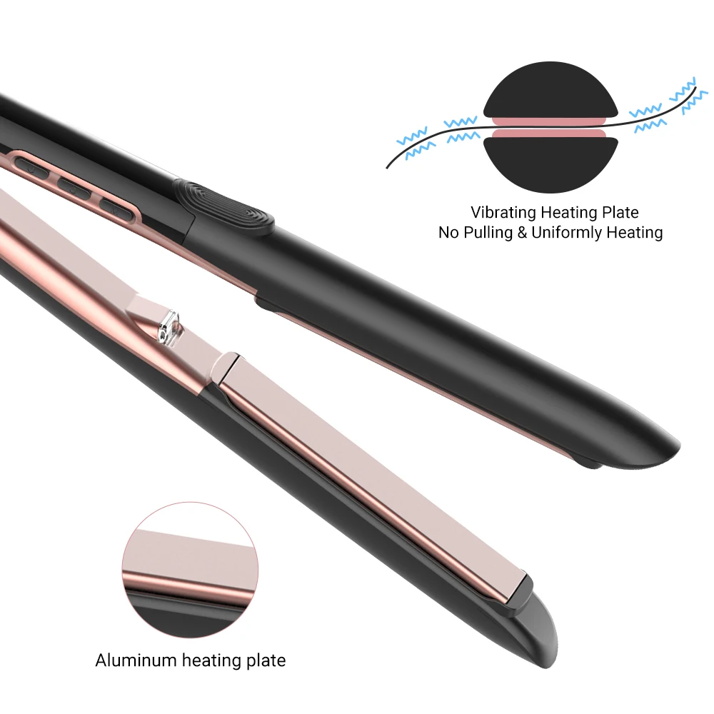 Professional High Temperature 480 500 Degrees 1 Inch Titanium Ceramic Flat Iron Negative Ion Vibration Hair Straightener