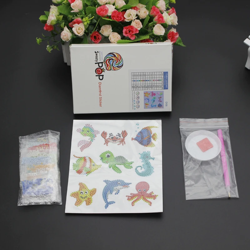 Wholesale Child Diamond Cartoon Animal Squirrel Rabbit Deer Mosaic Sticker,Cup Refrigerator Mobile Phone Free Stickers