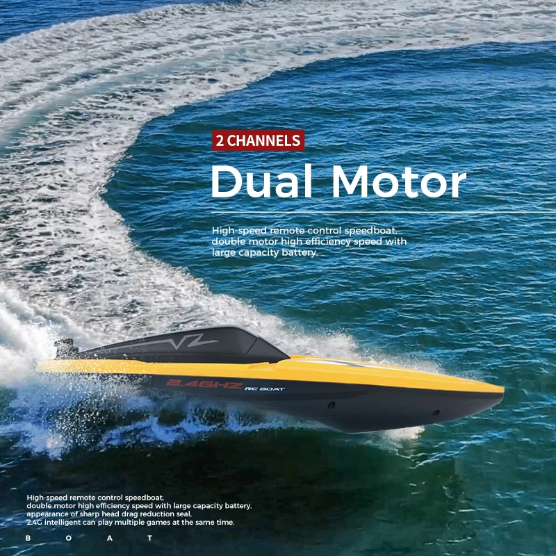 TY2 Mini High-Speed 2.4GHz RC Racing Boat & Ship Dual Motor with Strong Power 80m Distance Gift for Kids