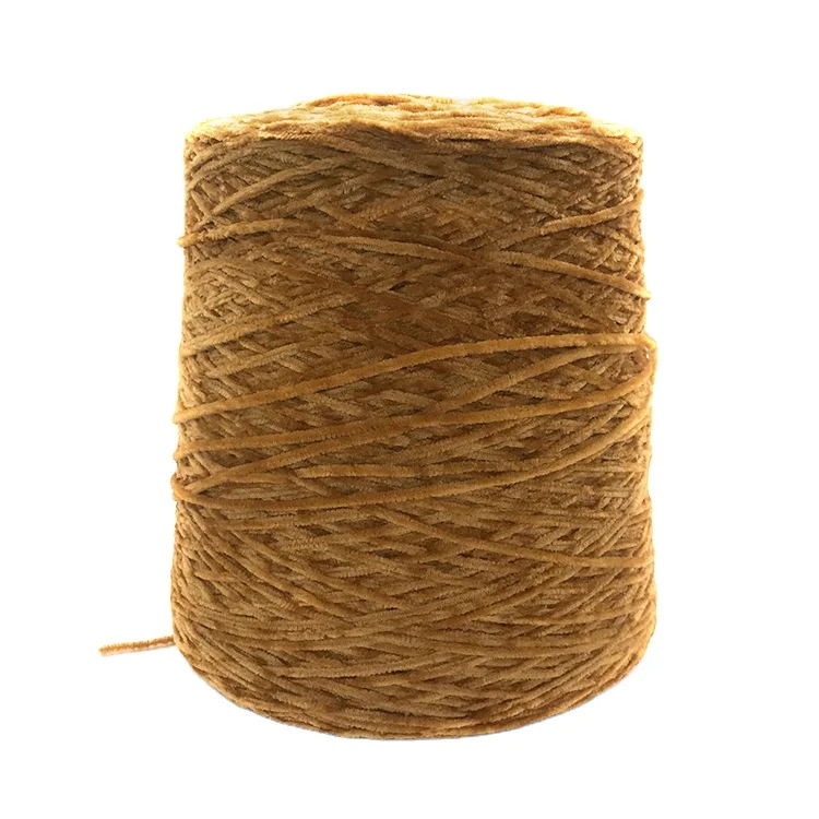 Production color microfiber polyester chunky chenille knitting yarn 8nm