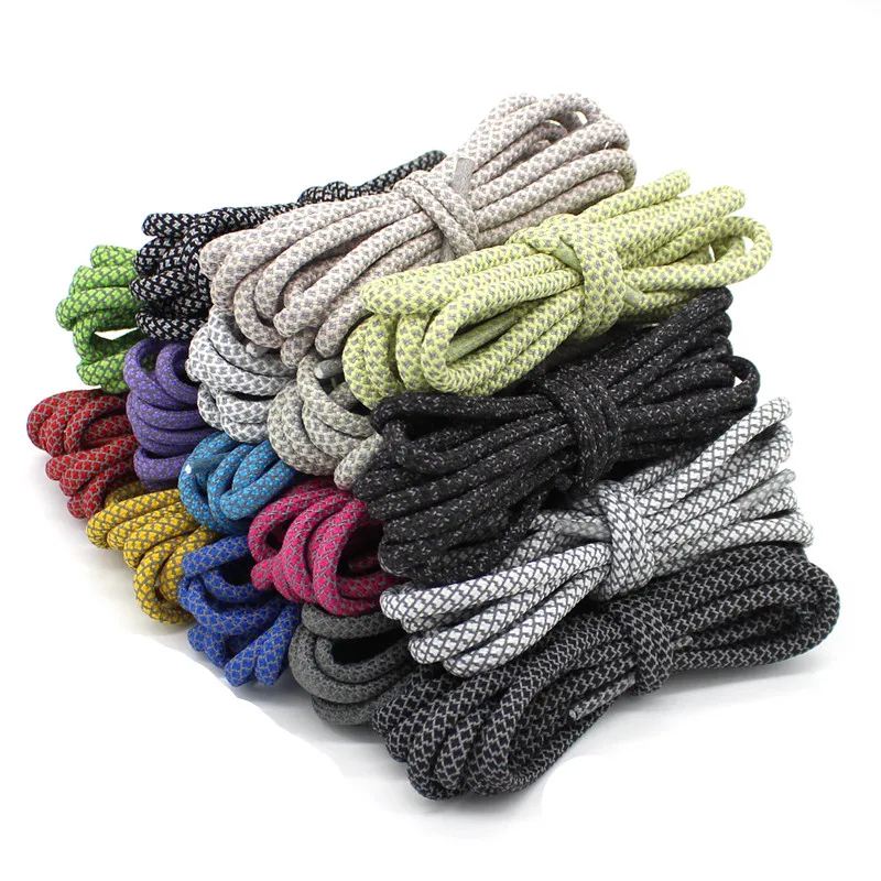 Yrunfeety Round 3M Reflective Shoe Laces High Light Safety Reflective Rope Laces for 350 V2 Sneakers Shoelaces Boot Shoe Strings