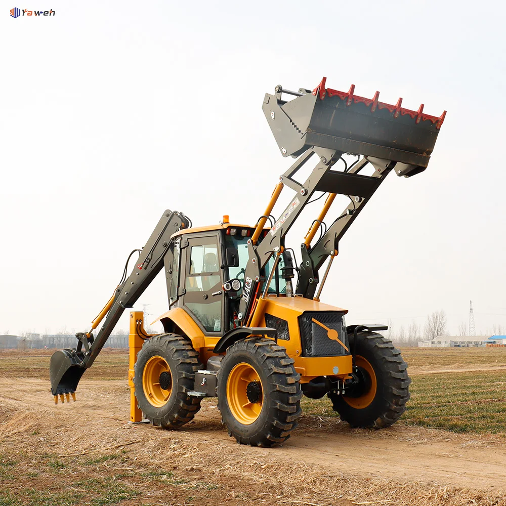 Yaweh 4CX  cheap JCB backhoe loader tractor with backhoe and front loader excavator 4 x 4 backhoe loader cheap price