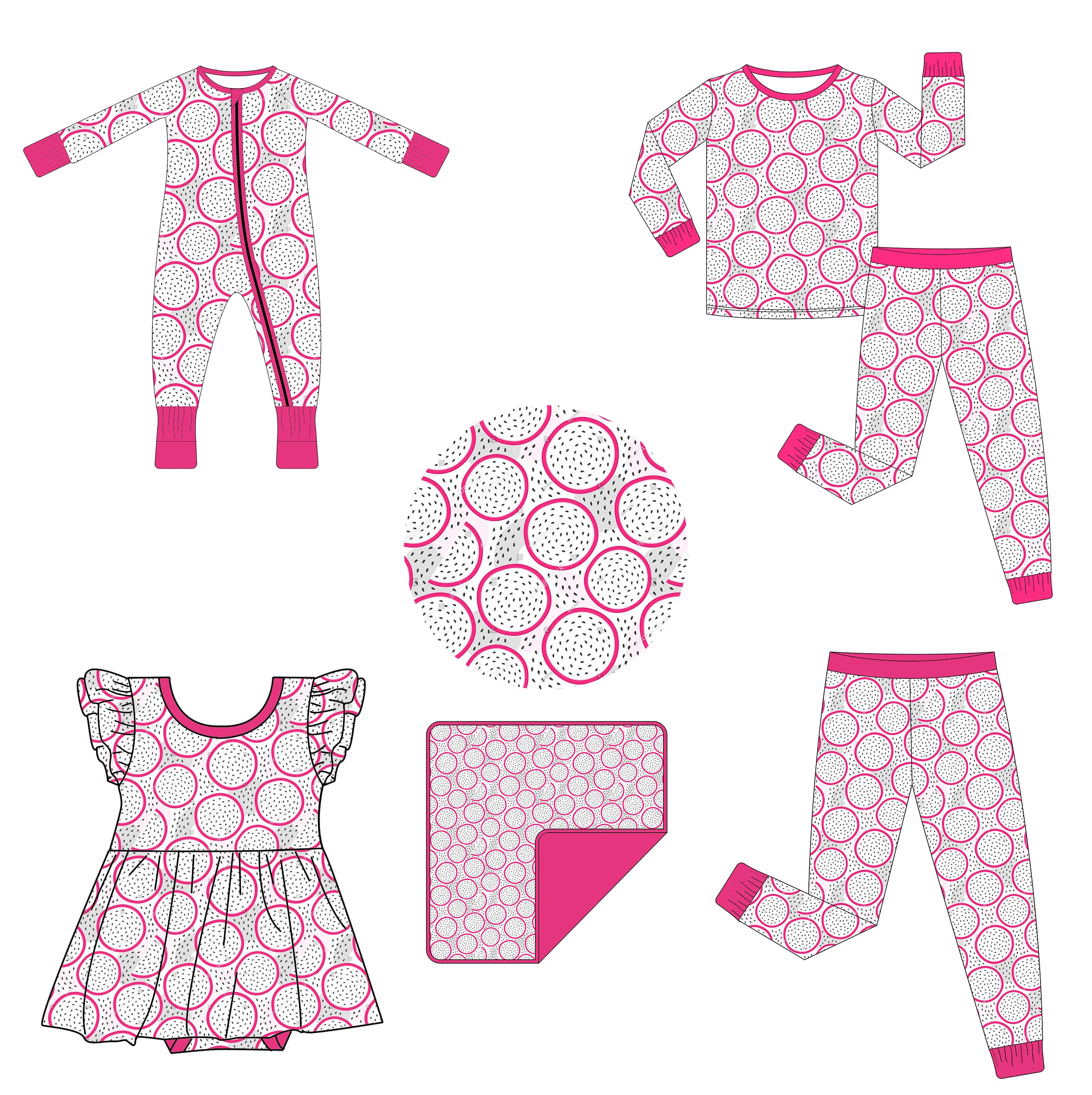 Top-ranking products cute printing 95% bamboo+5% spandex wholesale toddler Convertible Zipper Bamboo clothes