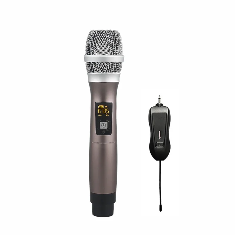 EPXCM Wireless Handheld Microphone UHF Segment FM Microphone Live Singing Church Host Home Outdoor Performance Show Digital Mic